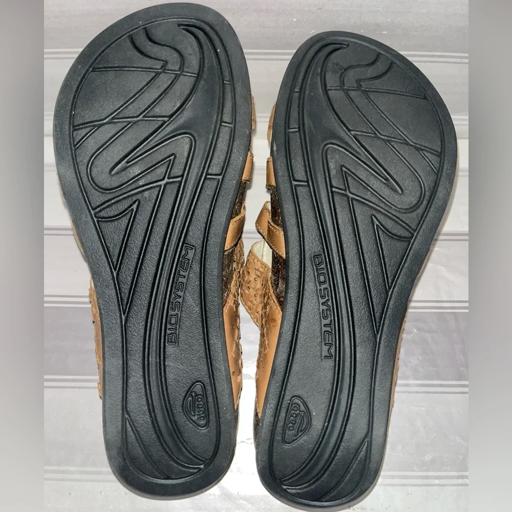 Abeo Mandalay Womens Size 6 leather sandals Tan Slip On Shoes 0282 - Picture 4 of 6
